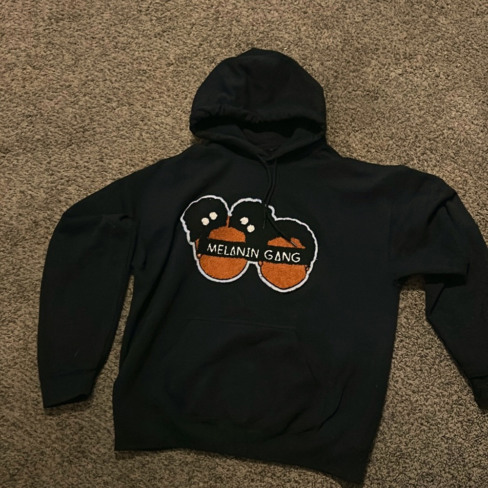 Melanin gang hoodie black